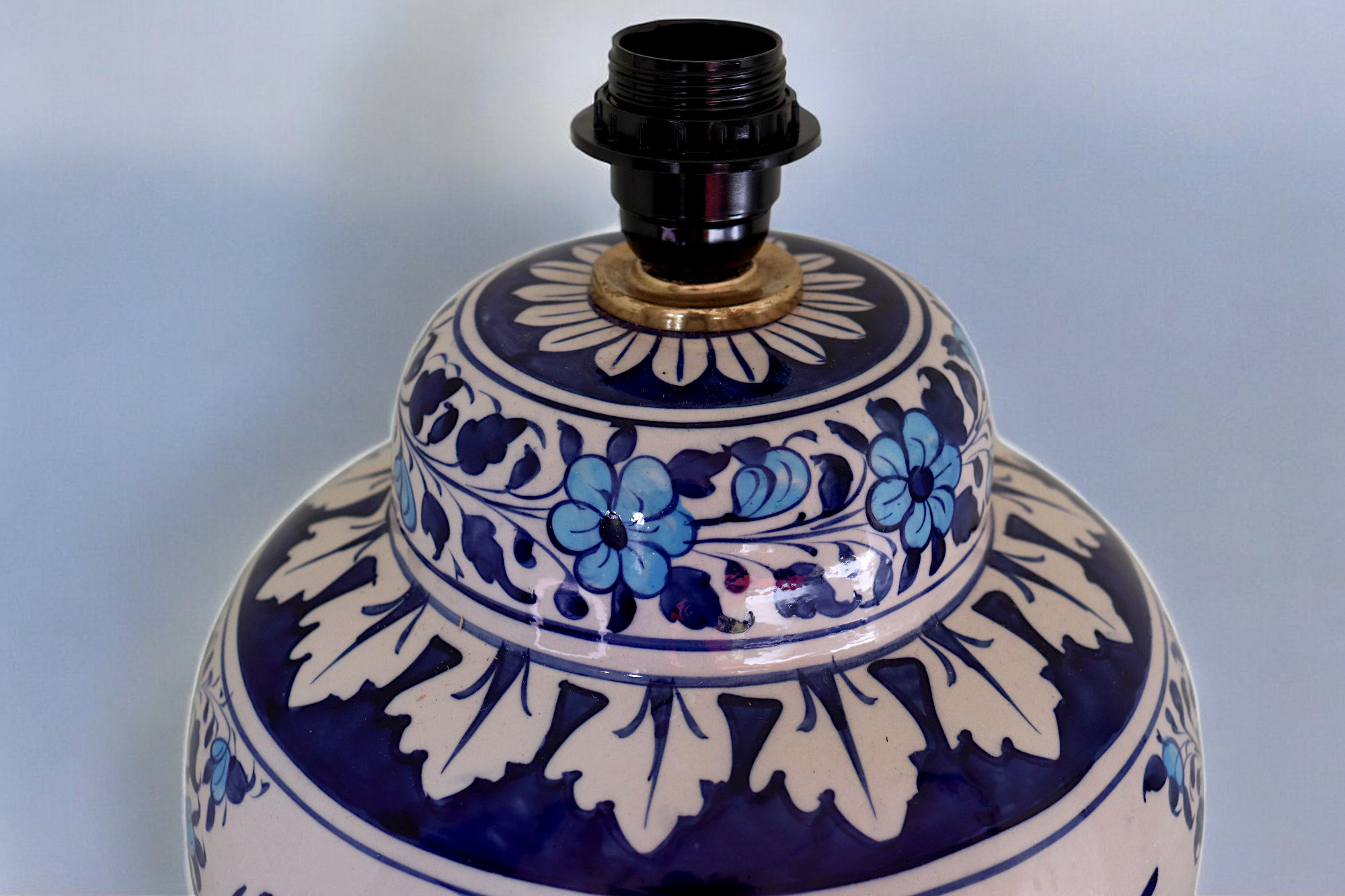 islamische handbemalte Keramik Lampenfuß aus Multan Iznik Lampe اللهم صلي علي محمد وبارك وسلم Nr: 25A