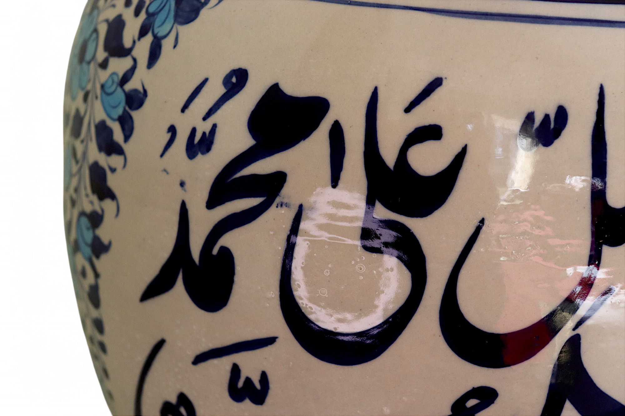 super large Multan ware Ceramic lamp base with islamic calligraphy blue and turquoise Iznik decoration اللهم صلي علي محمد وبارك وسلم No: 25A