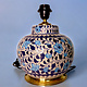 super large Multan ware Ceramic lamp base with islamic calligraphy blue and turquoise Iznik decoration فبأي آلاء ربكما تكذبان No:B