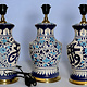 super large Multan ware Ceramic lamp base with islamic calligraphy blue and turquoise Iznik decoration و الله خیر الرازقین No:25C