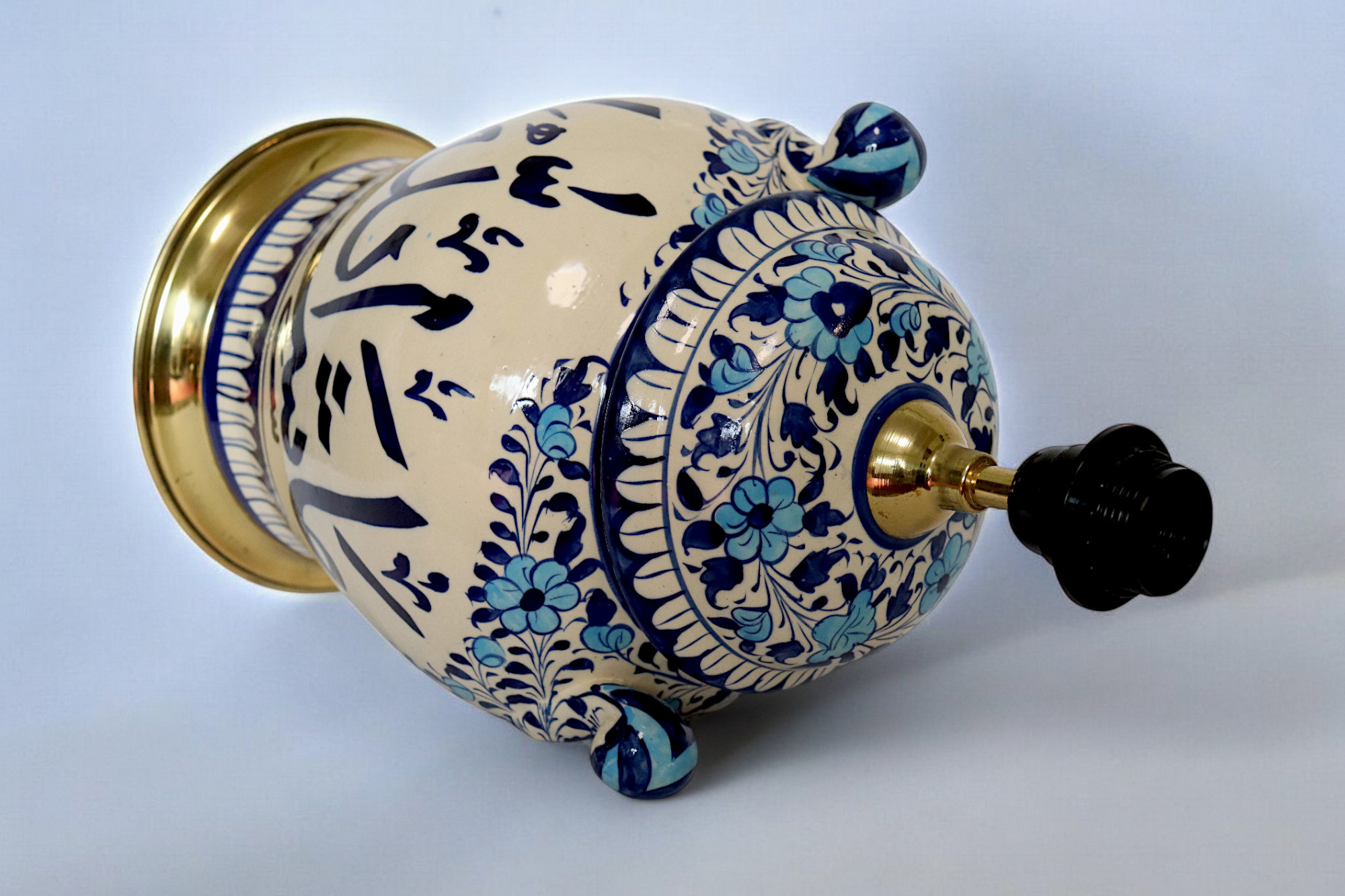 islamische handbemalte Keramik Lampenfuß aus Multan Iznik Lampe  ماشاالله Nr:25D