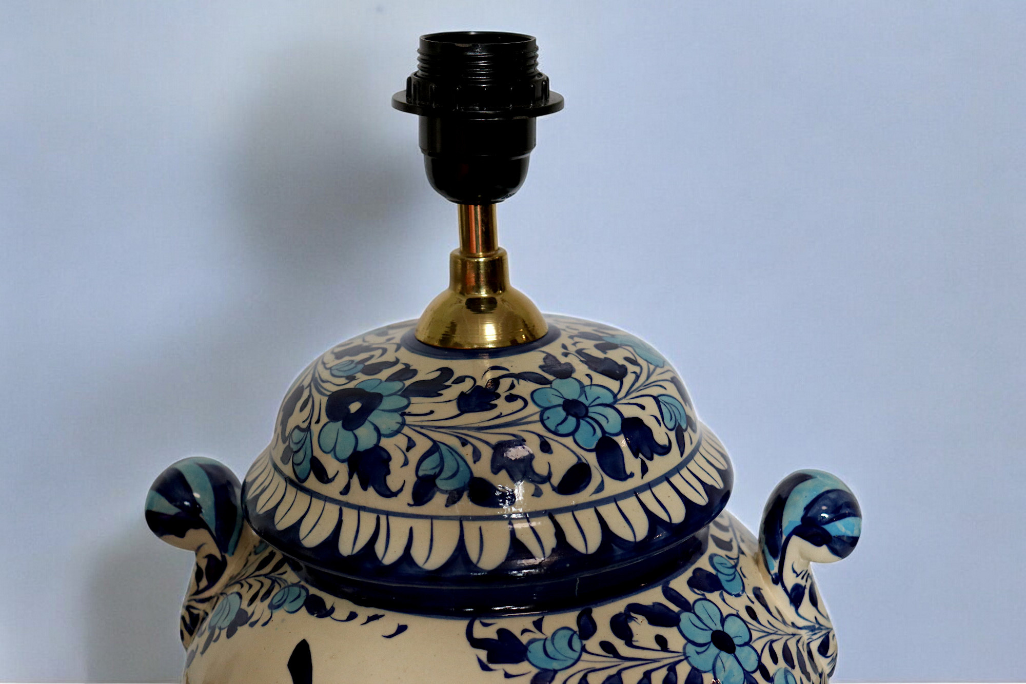 islamische handbemalte Keramik Lampenfuß aus Multan Iznik Lampe  ماشاالله Nr:25D