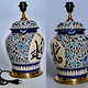 super large Multan ware Ceramic lamp base with islamic calligraphy blue and turquoise Iznik decoration  ماشاالله No:25D