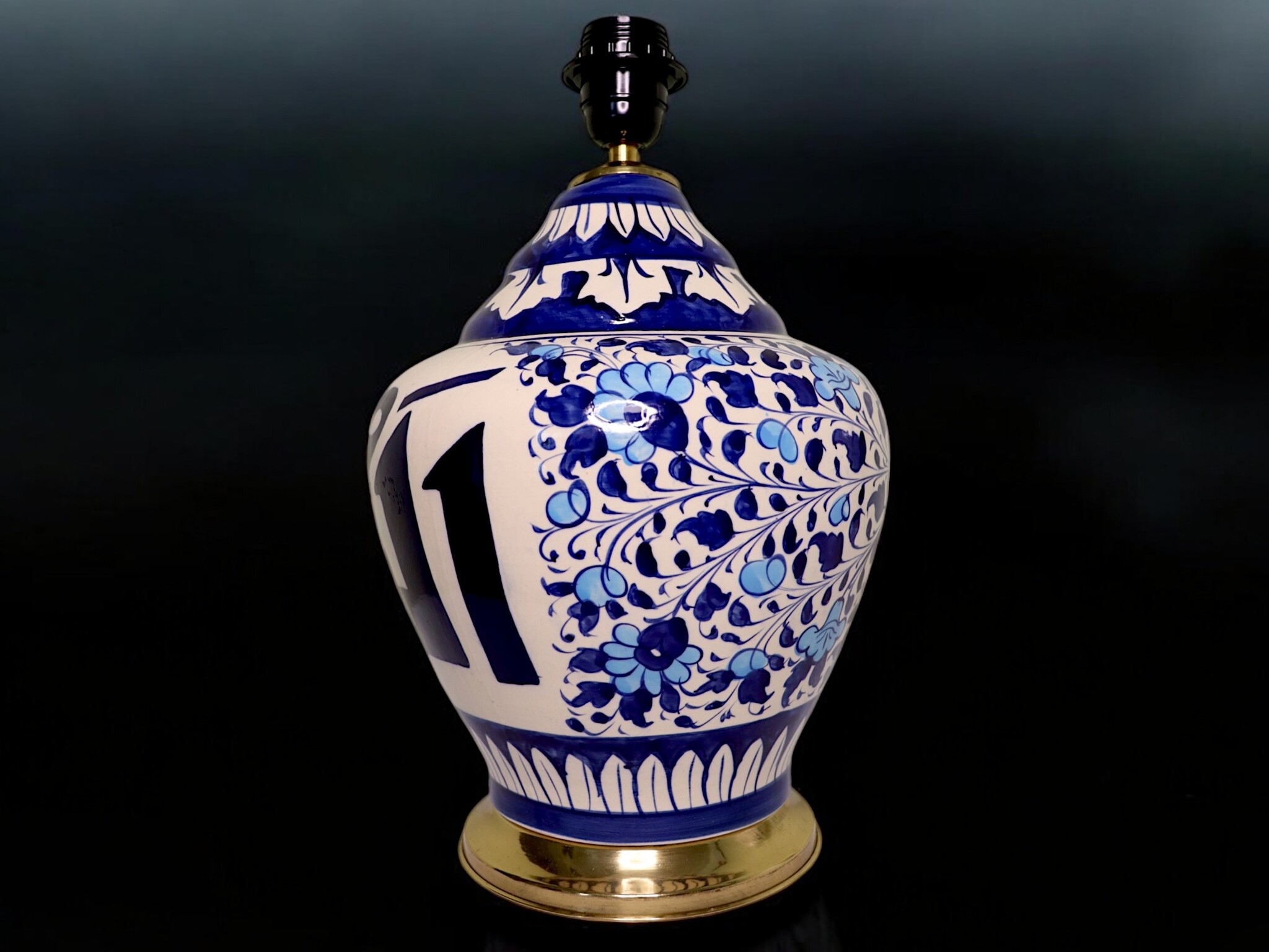 islamische handbemalte Keramik Lampenfuß aus Multan Iznik Lampe الرحمن جل جلاله Nr:25F