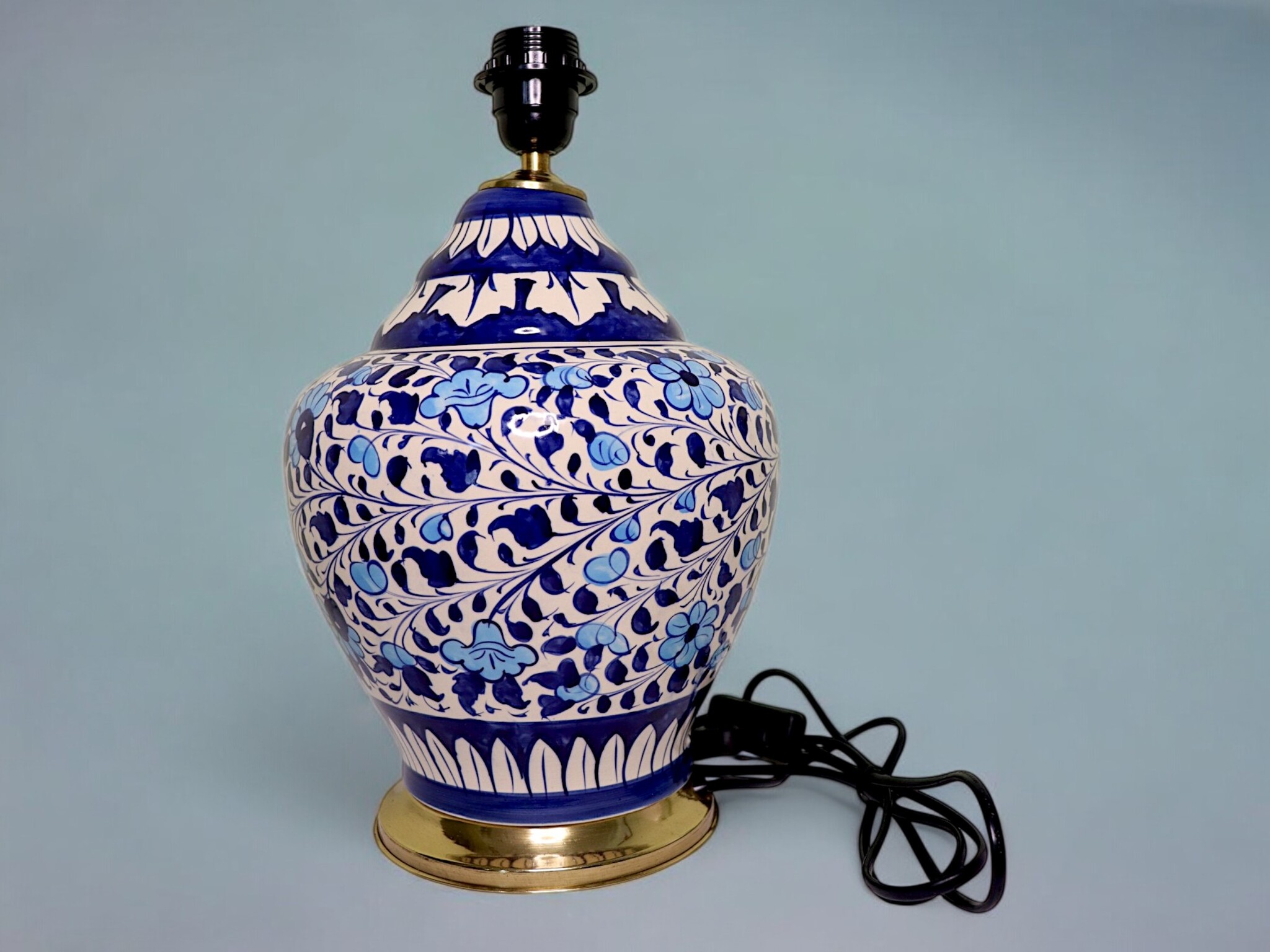 islamische handbemalte Keramik Lampenfuß aus Multan Iznik Lampe الرحمن جل جلاله Nr:25F