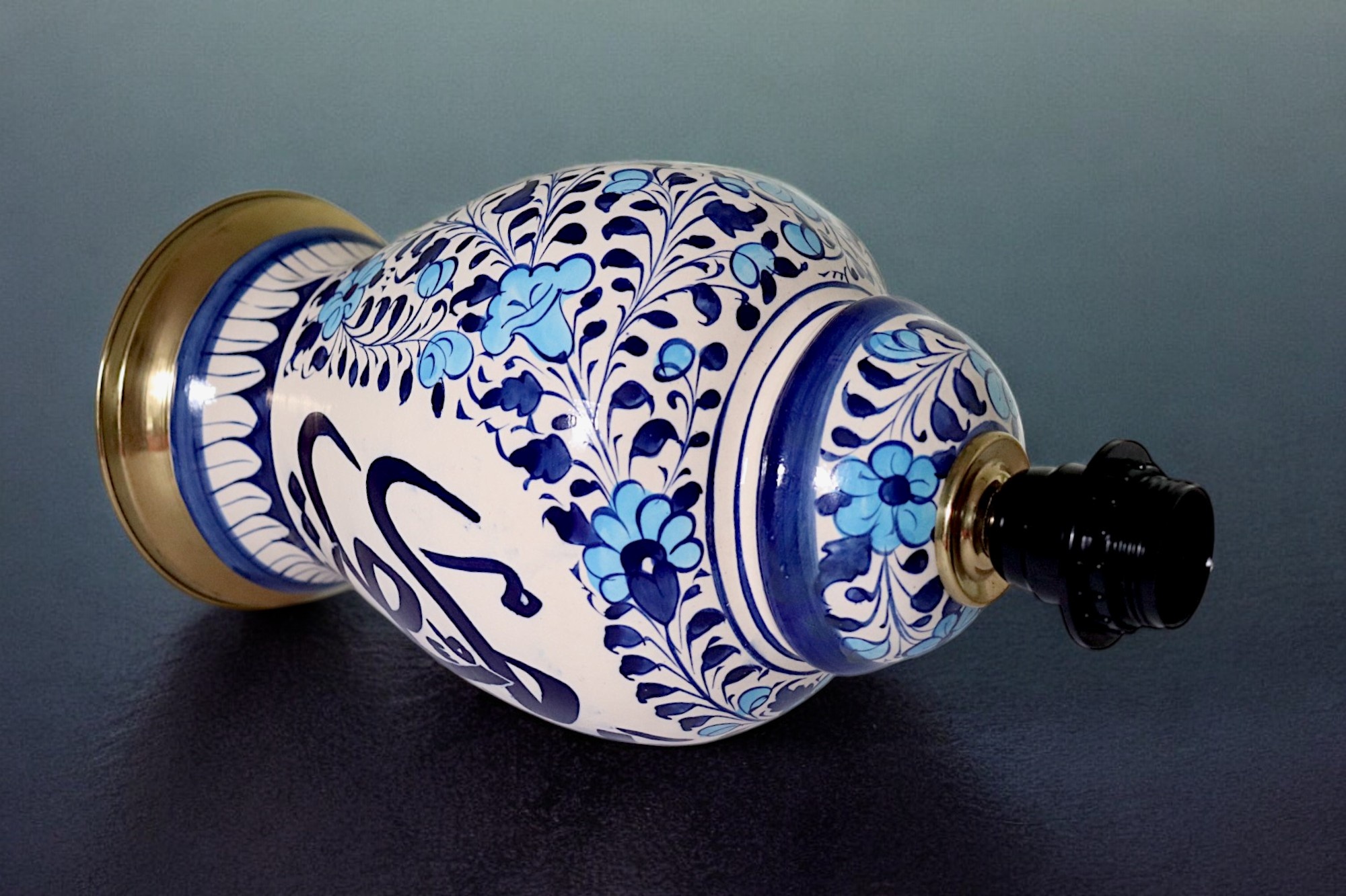 islamische handbemalte Keramik Lampenfuß aus Multan Iznik Lampe  یاحی یا قیوم Nr:25G