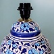 super large Multan ware Ceramic lamp base with islamic calligraphy blue and turquoise Iznik decoration  یاحی یا قیوم No:25G