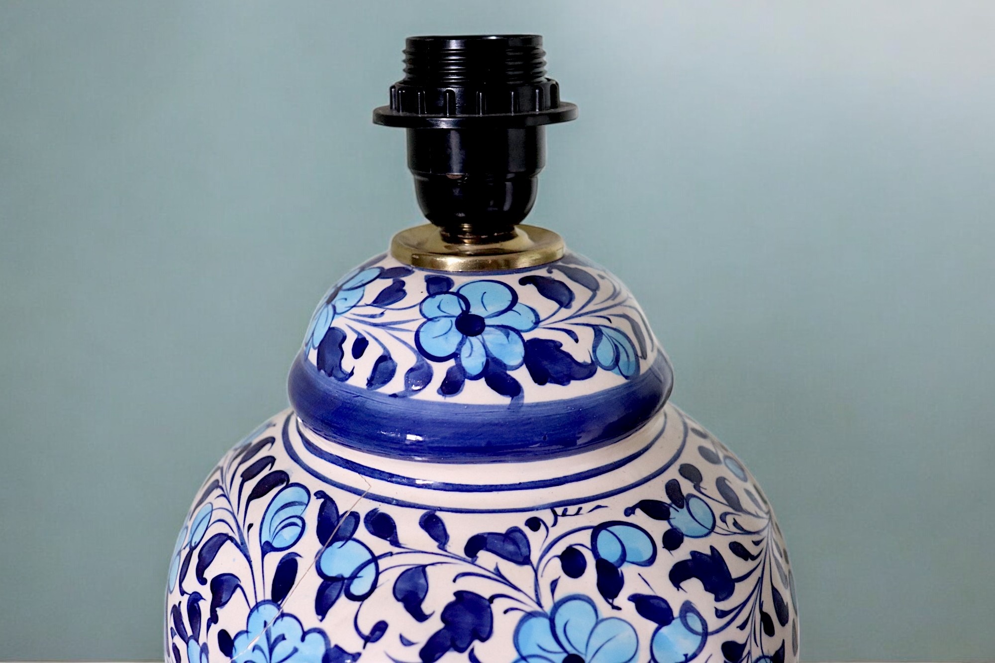 islamische handbemalte Keramik Lampenfuß aus Multan Iznik Lampe  یاحی یا قیوم Nr:25G