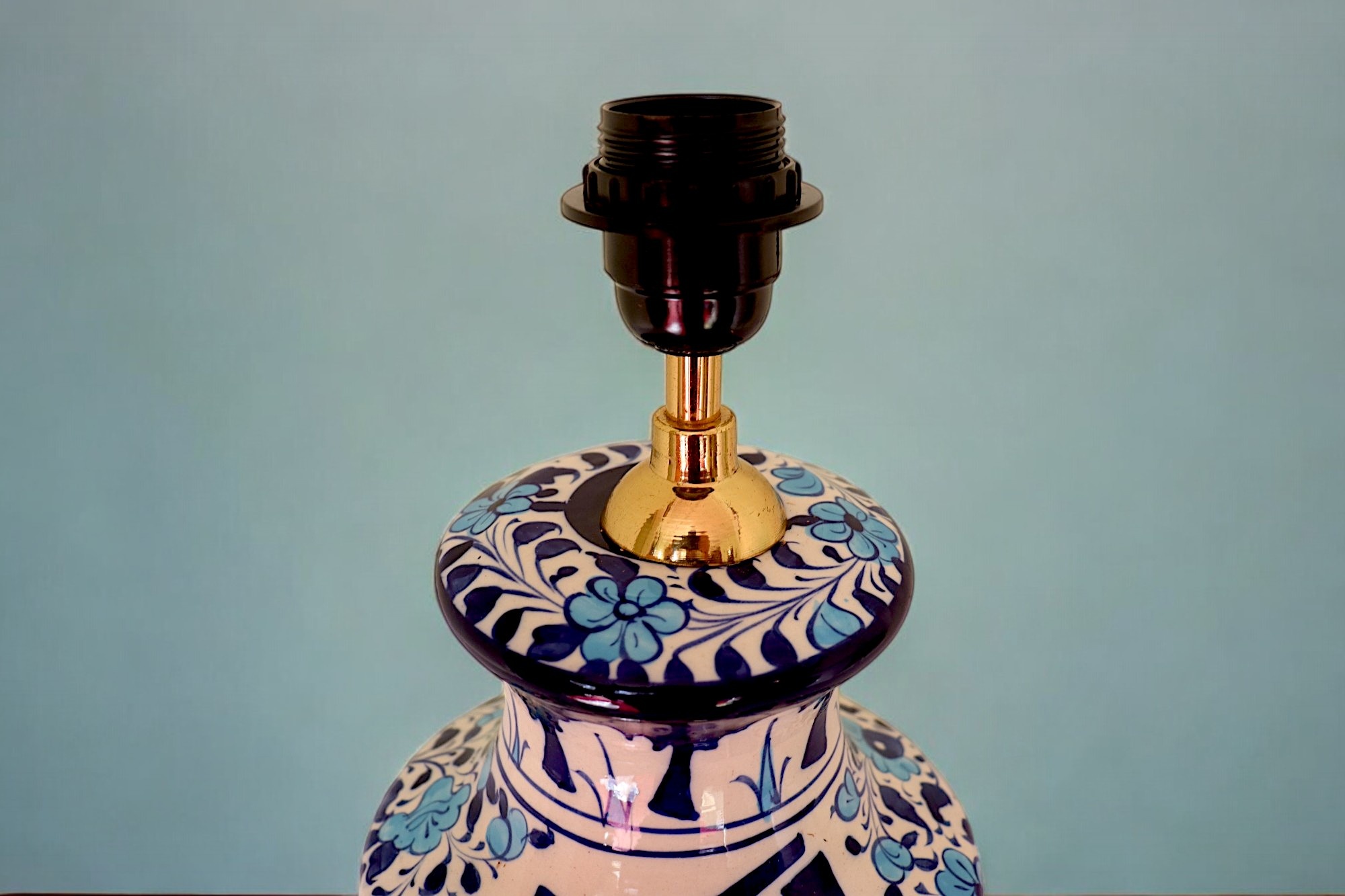 islamische handbemalte Keramik Lampenfuß aus Multan Iznik Lampe  الله نور السماوات والارض Nr:25H