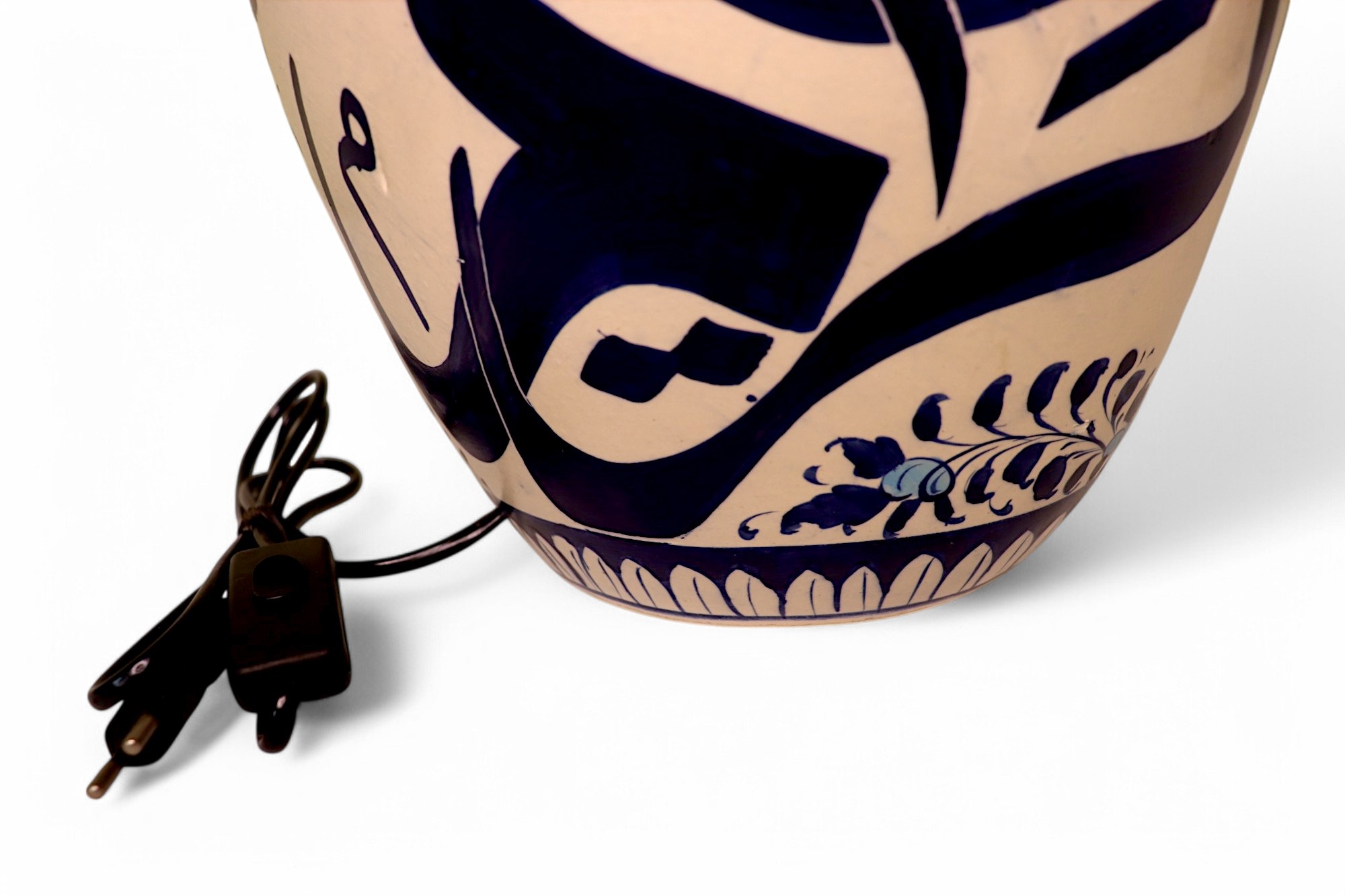 islamische handbemalte Keramik Lampenfuß aus Multan Iznik Lampe الرحيم جل جلاله Nr:25J