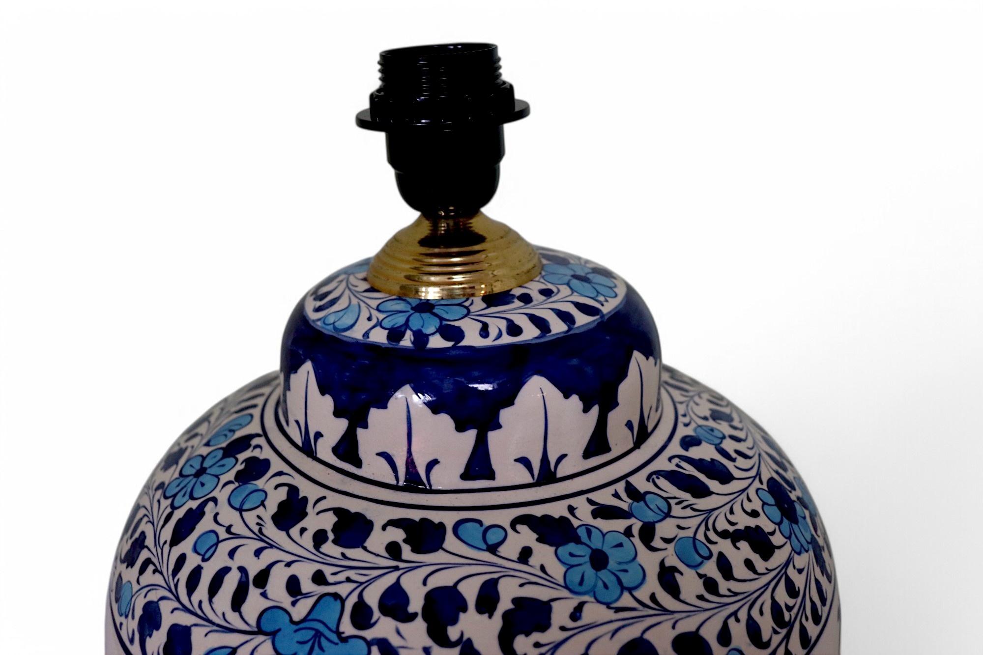 super large Multan ware Ceramic lamp base with islamic calligraphy blue and turquoise Iznik decoration وَمَا أَرْسَلْنَاكَ إِلَّا رَحْمَةً لِلْعَالَمِينَ No:25