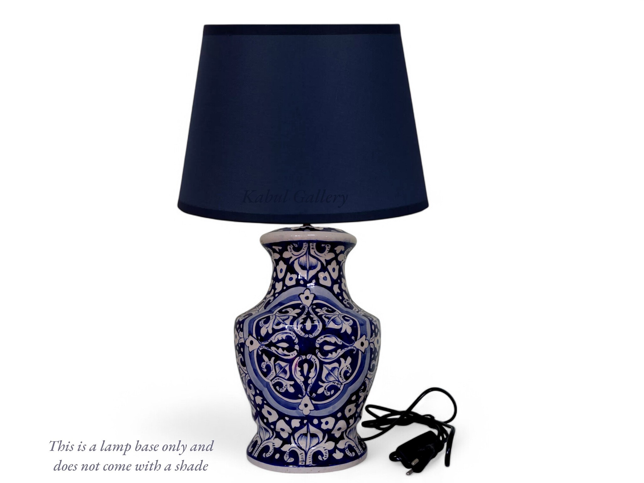 super large Multan ware Ceramic lamp base with islamic calligraphy blue and turquoise Iznik decoration No:25P