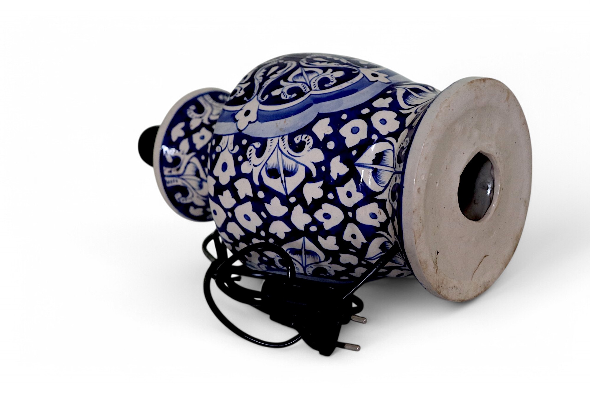super large Multan ware Ceramic lamp base with islamic calligraphy blue and turquoise Iznik decoration No:25P