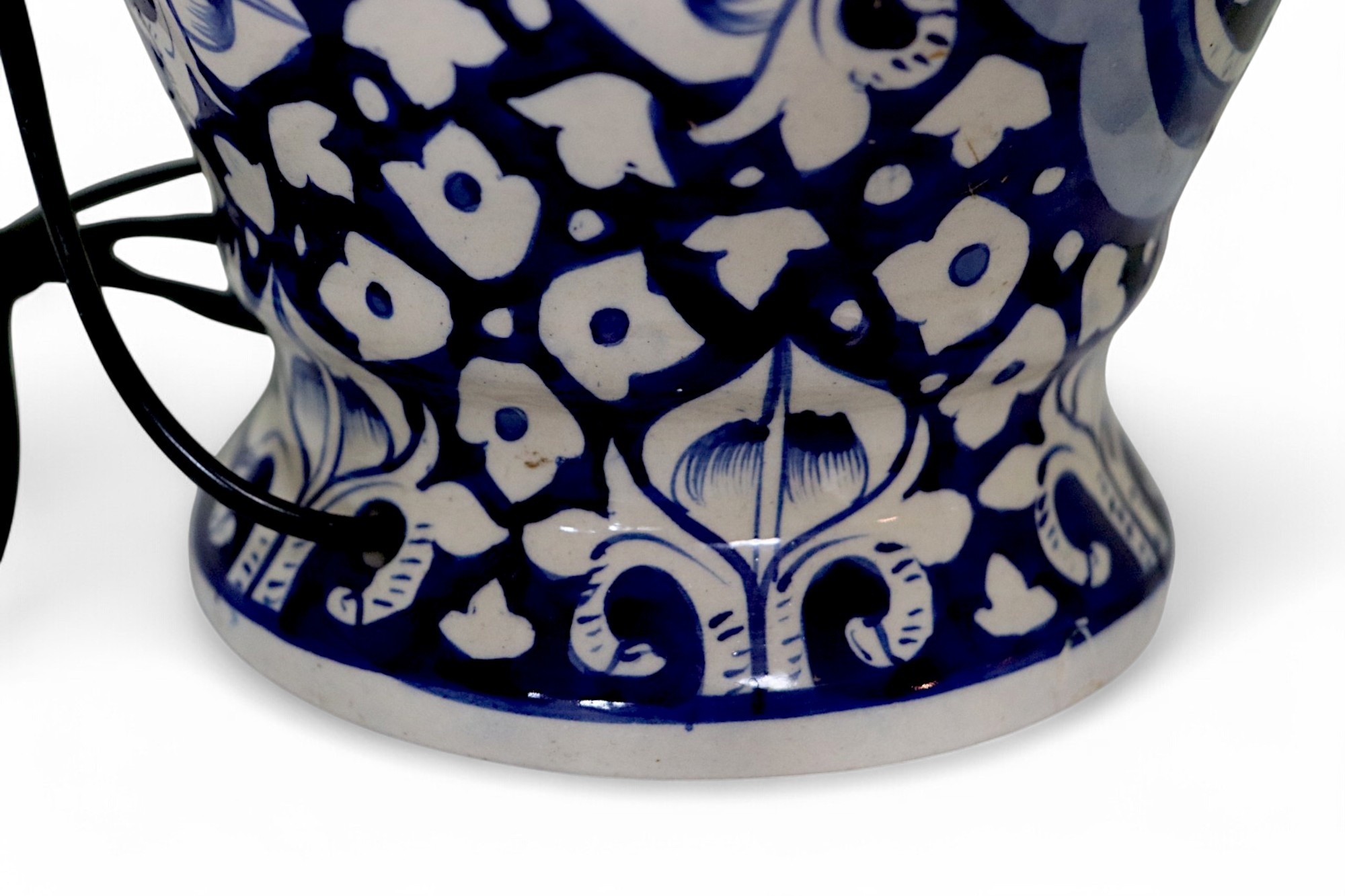 super large Multan ware Ceramic lamp base with islamic calligraphy blue and turquoise Iznik decoration No:25P