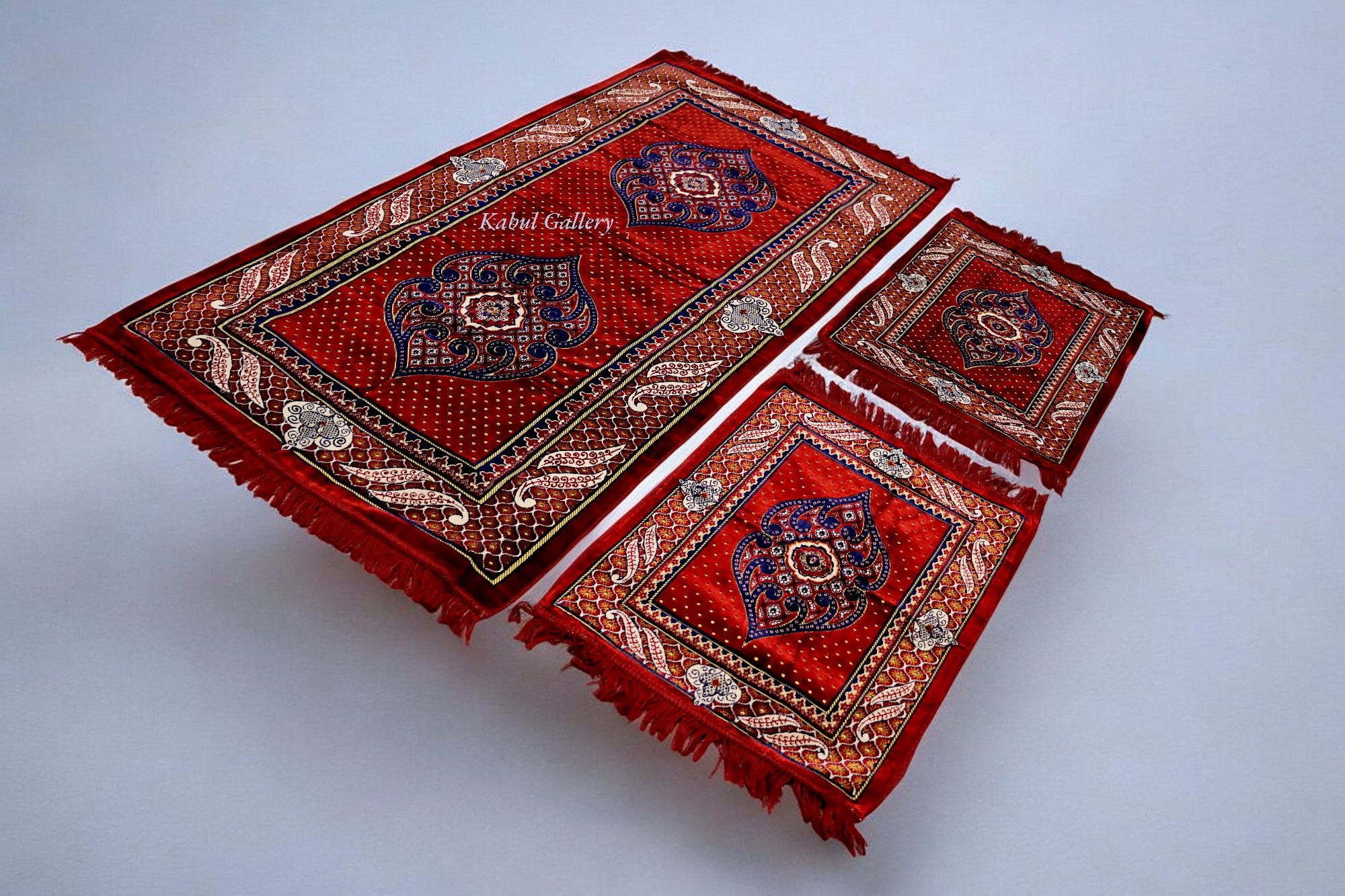 Set of 3 Pcs  1x Mattress  + 2x cushions orient Afghan nomad pillow rug seat floor cushion 1001-night Seating  majlis Toshak توشک  (19/C)