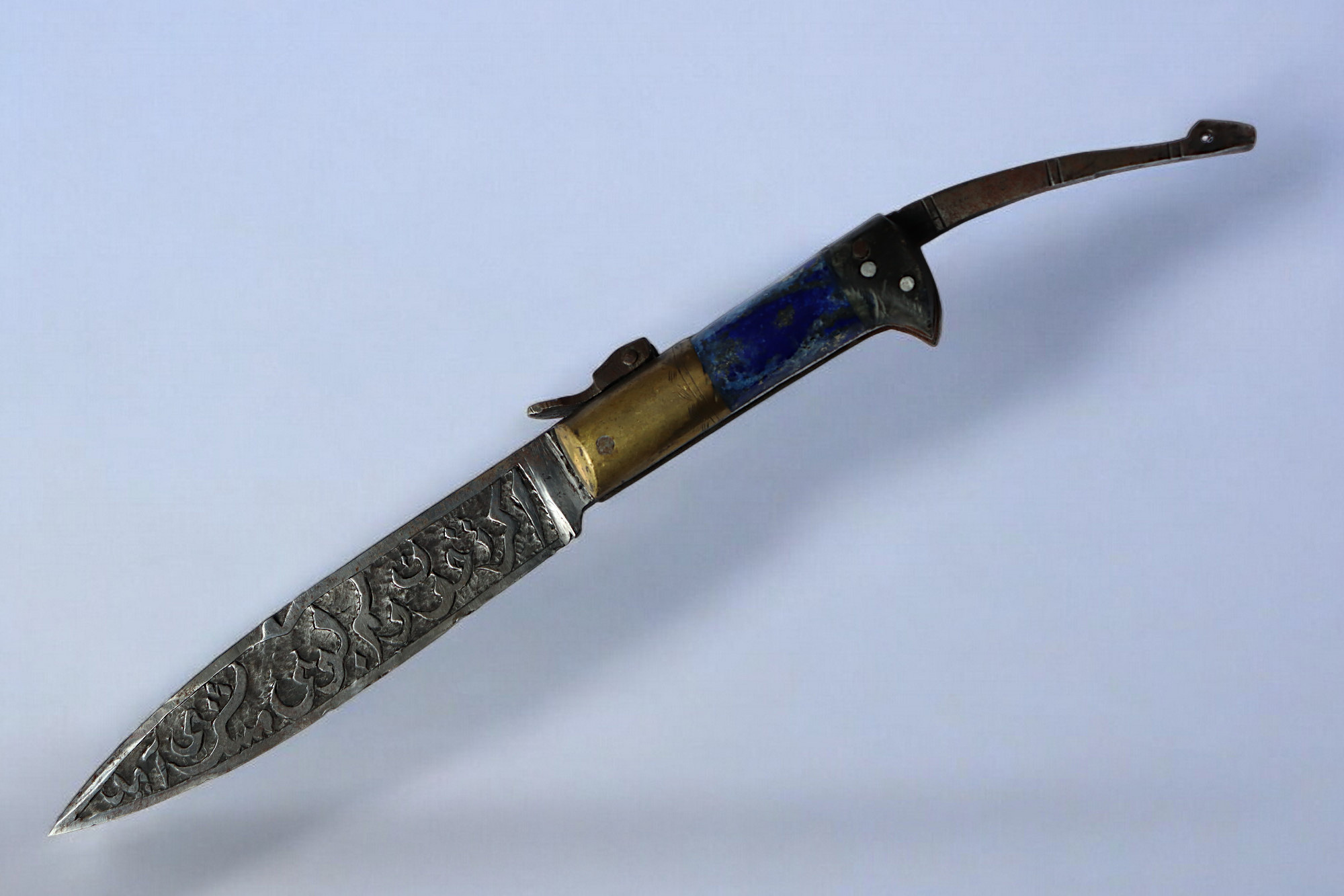 Messer Dolch Klappmesser Khyber-messer Lohar Lapis Lazuli-Griff aus Afghanistan pakistan Nr:25/B