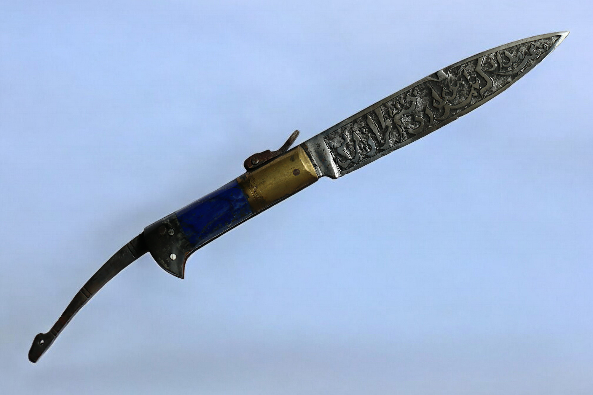 Messer Dolch Klappmesser Khyber-messer Lohar Lapis Lazuli-Griff aus Afghanistan pakistan Nr:25/B