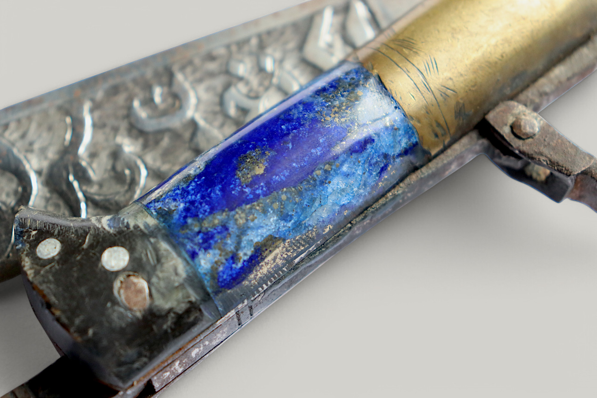 Messer Dolch Klappmesser Khyber-messer Lohar Lapis Lazuli-Griff aus Afghanistan pakistan Nr:25/B