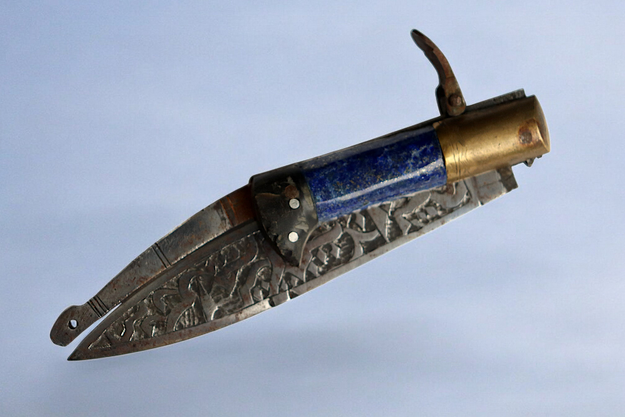 Messer Dolch Klappmesser Khyber-messer Lohar Lapis Lazuli-Griff aus Afghanistan pakistan Nr:25/C