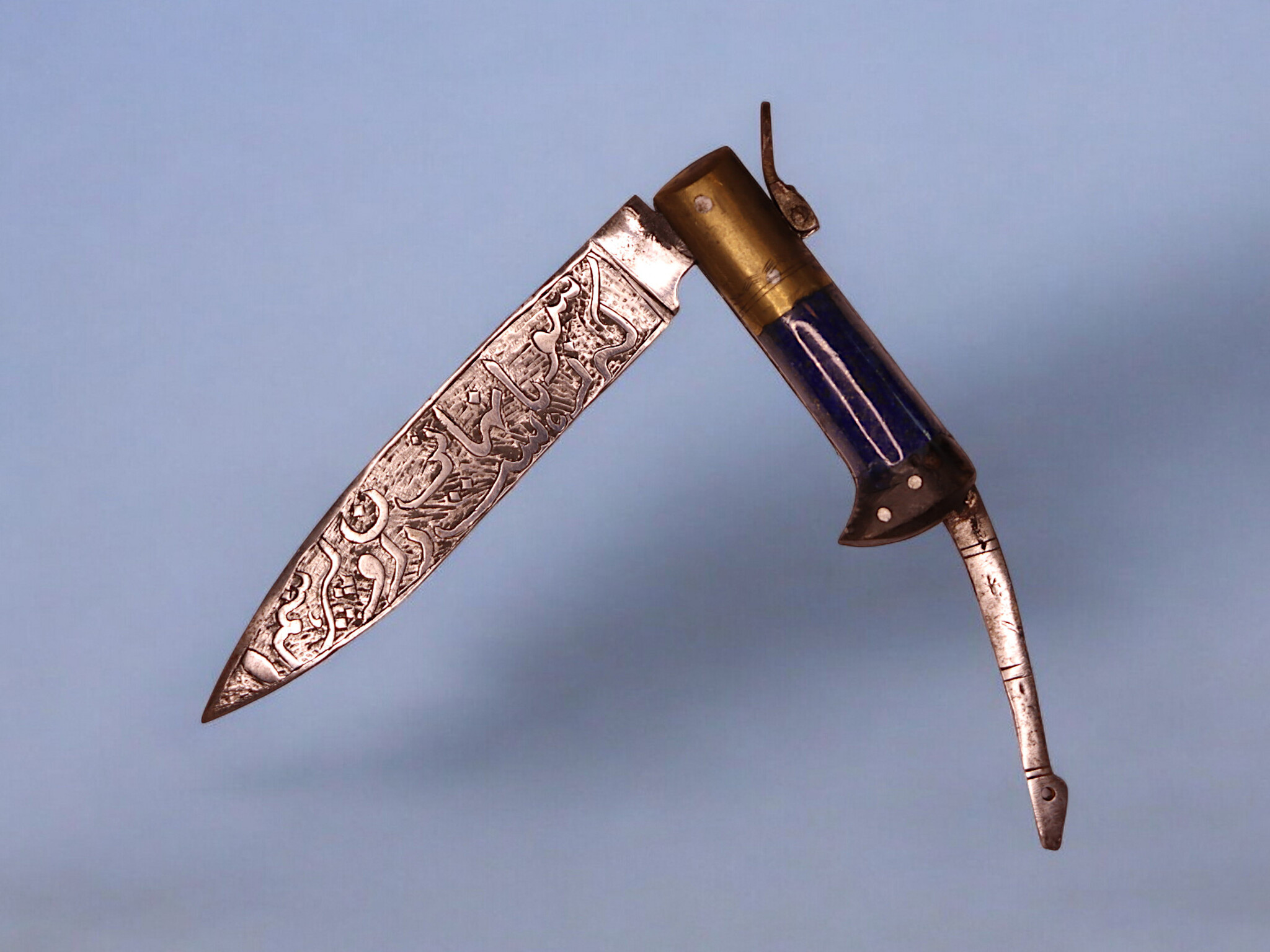 Messer Dolch Klappmesser Khyber-messer Lohar Lapis Lazuli-Griff aus Afghanistan pakistan Nr:25/A