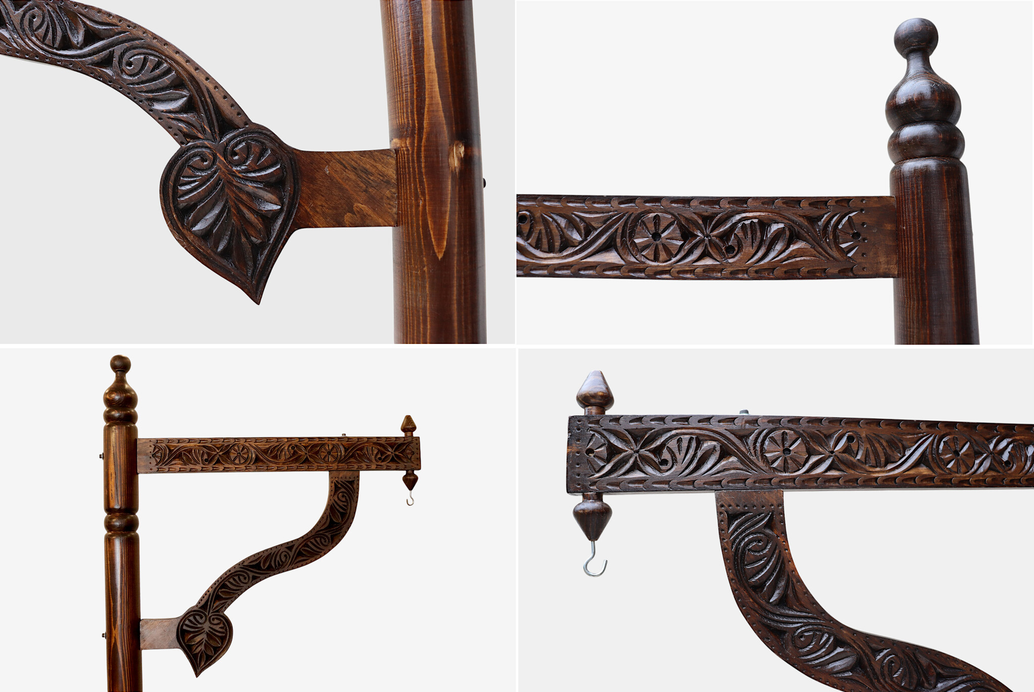 Massiv holz shirodhara ayurveda Stirnguss Kopfguss ständer stand Stirnölguss öl-Therapie Panchakarma 25  ( Braun)