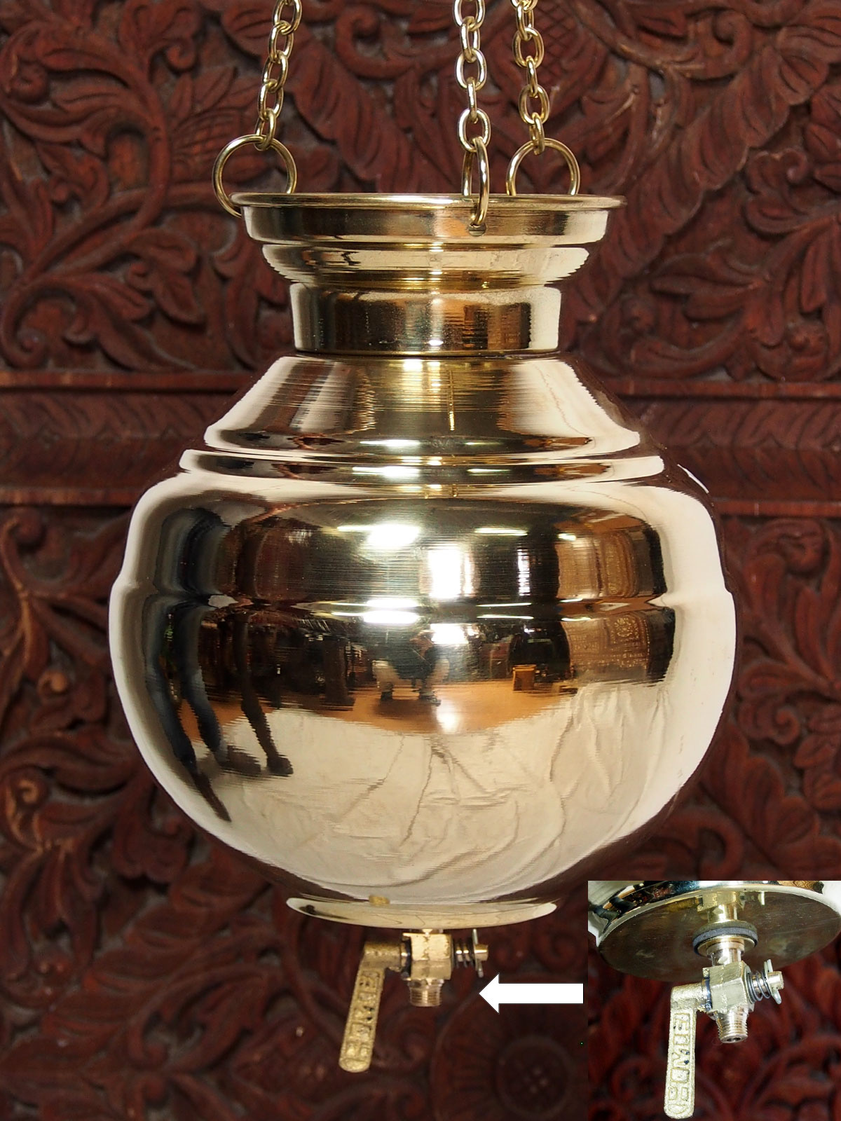 Massiv holz shirodhara ayurveda Stirnguss Kopfguss ständer stand Stirnölguss öl-Therapie Panchakarma 25  ( Hell-Braun)