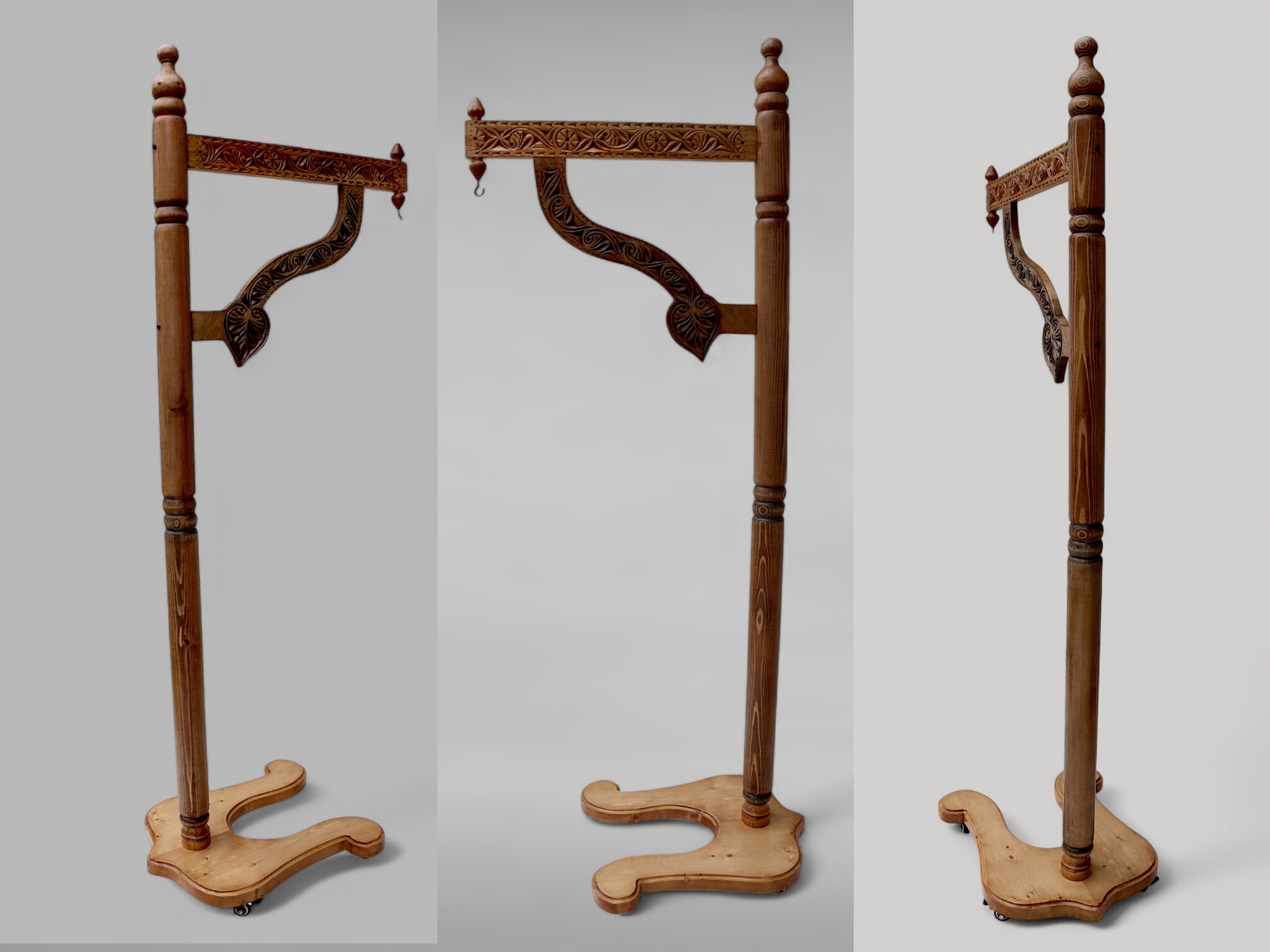 orient solid wood shirodhara ayurveda forehead head casting stand stood 25 (hellbraun)