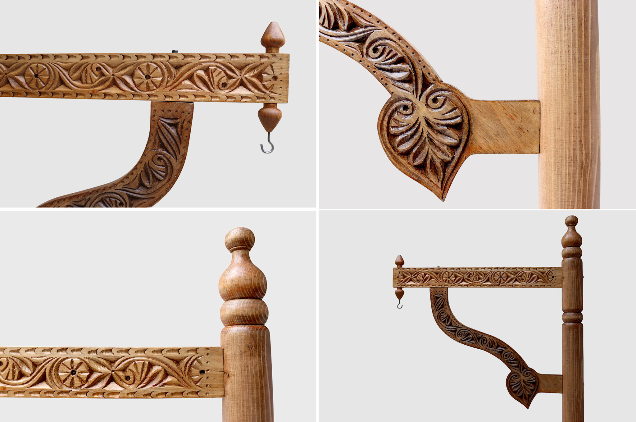 orient solid wood shirodhara ayurveda forehead head casting stand stood 25 (hellbraun)