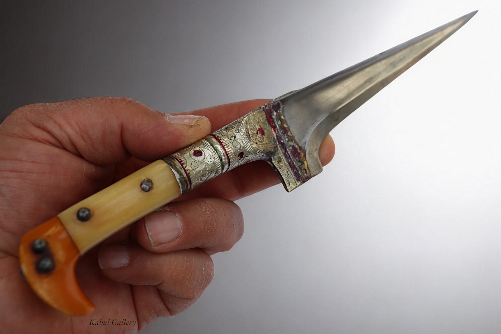 Antique Original Afghan Khyber Waziri knife dagger pesh kabz , karud, choora, pesh kabz 19th to 20th century, T shaped blade, No: MS25/ A1