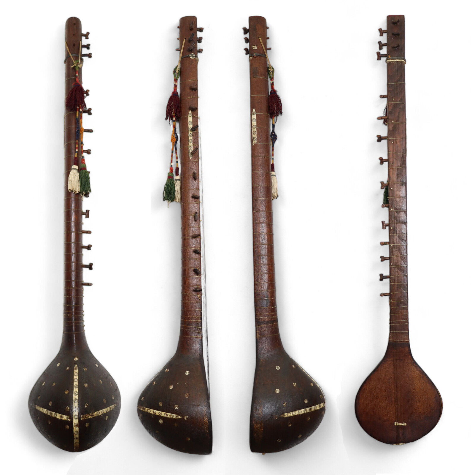 antique afghan folk music instrument Tambur Tanbur tanboor from Afghanaistan  with mother-of-pearl and bone inlaid  تنبور No:24A