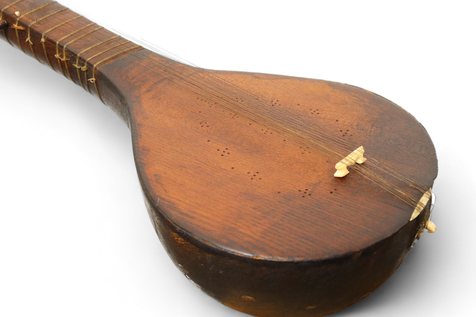 antique afghan folk music instrument Tambur Tanbur tanboor from Afghanaistan  with mother-of-pearl and bone inlaid  تنبور No:24A