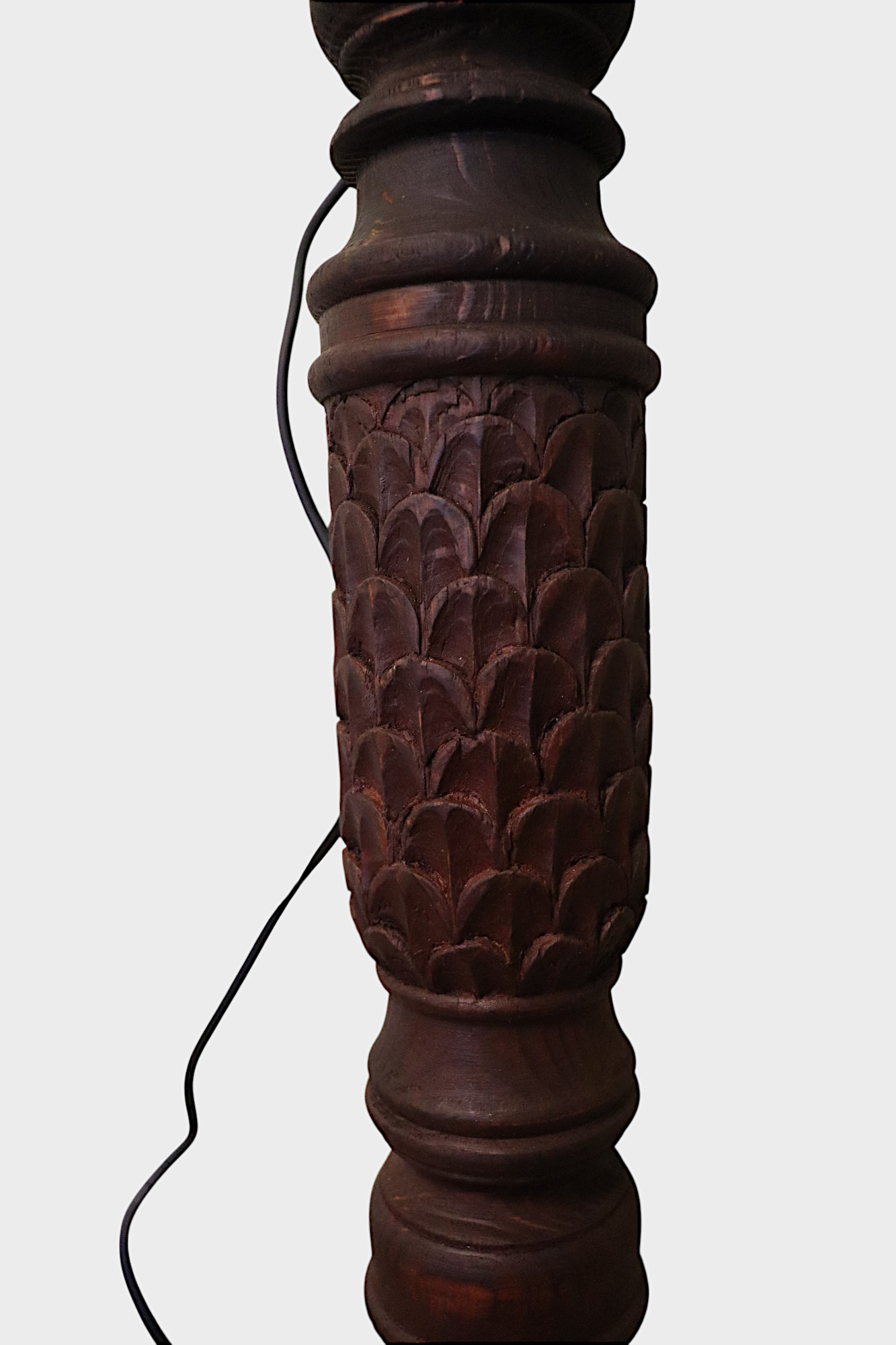 190 cm hoch vintage Massivholz und handgeschnitzte orientalische Lampe Stehlampe Stehleuchte Flurlampe aus Afghanistan Nuristan nr:25