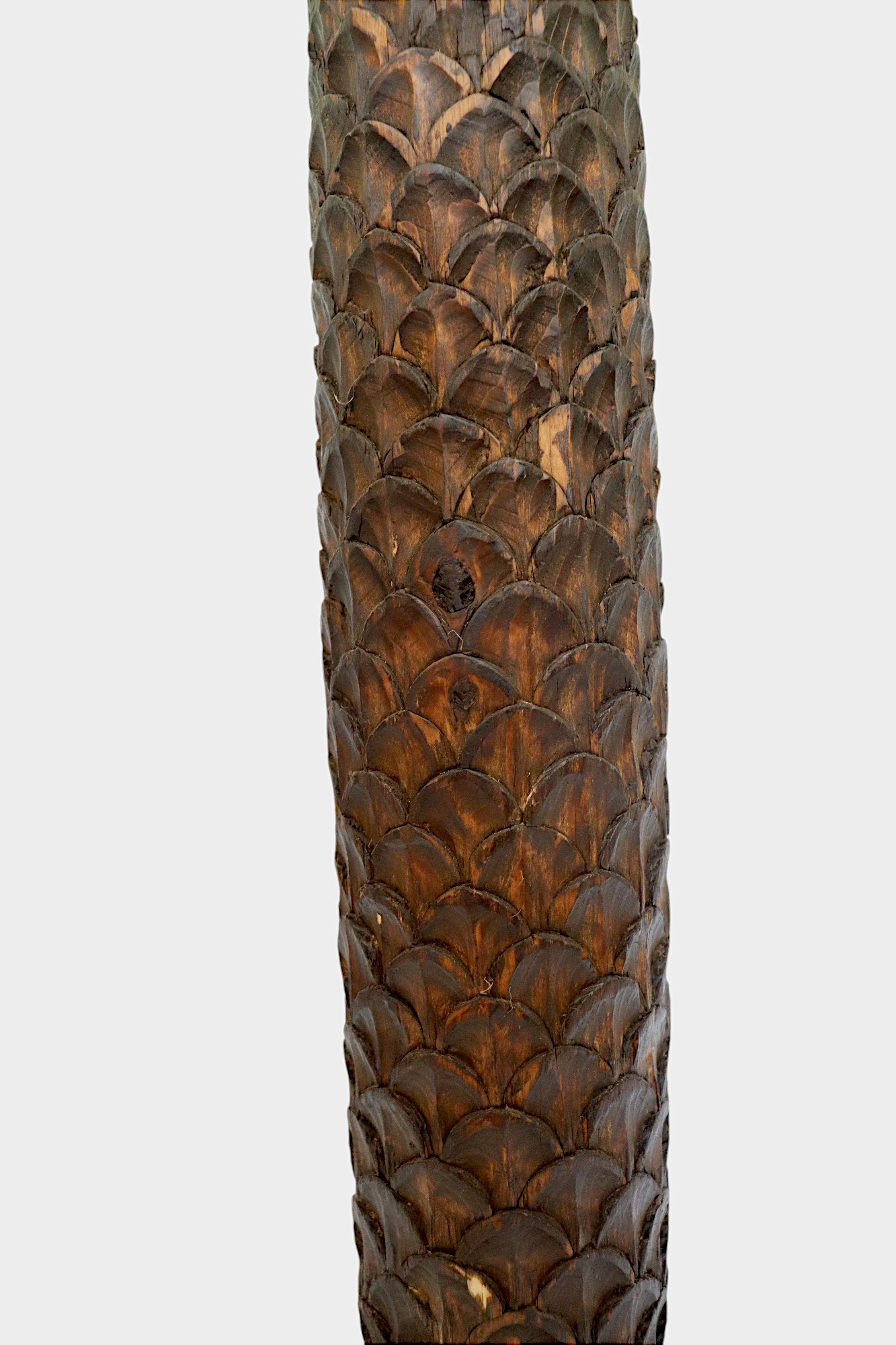 120 cm heigh vintage handmade solid wood and hand-carved oriental lamp Nuristan Afghanistan Standard lamp Tall lamp Classic floor lamp No:25M