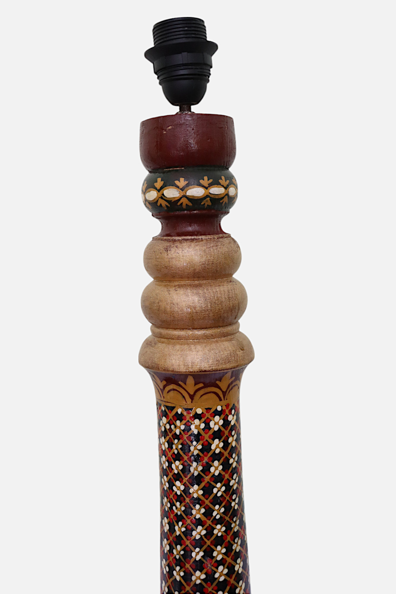 120 cm heigh vintage handmade solid wood and hand-carved oriental lamp Afghanistan Standard lamp Tall lamp Classic floor lamp No:MGL25M