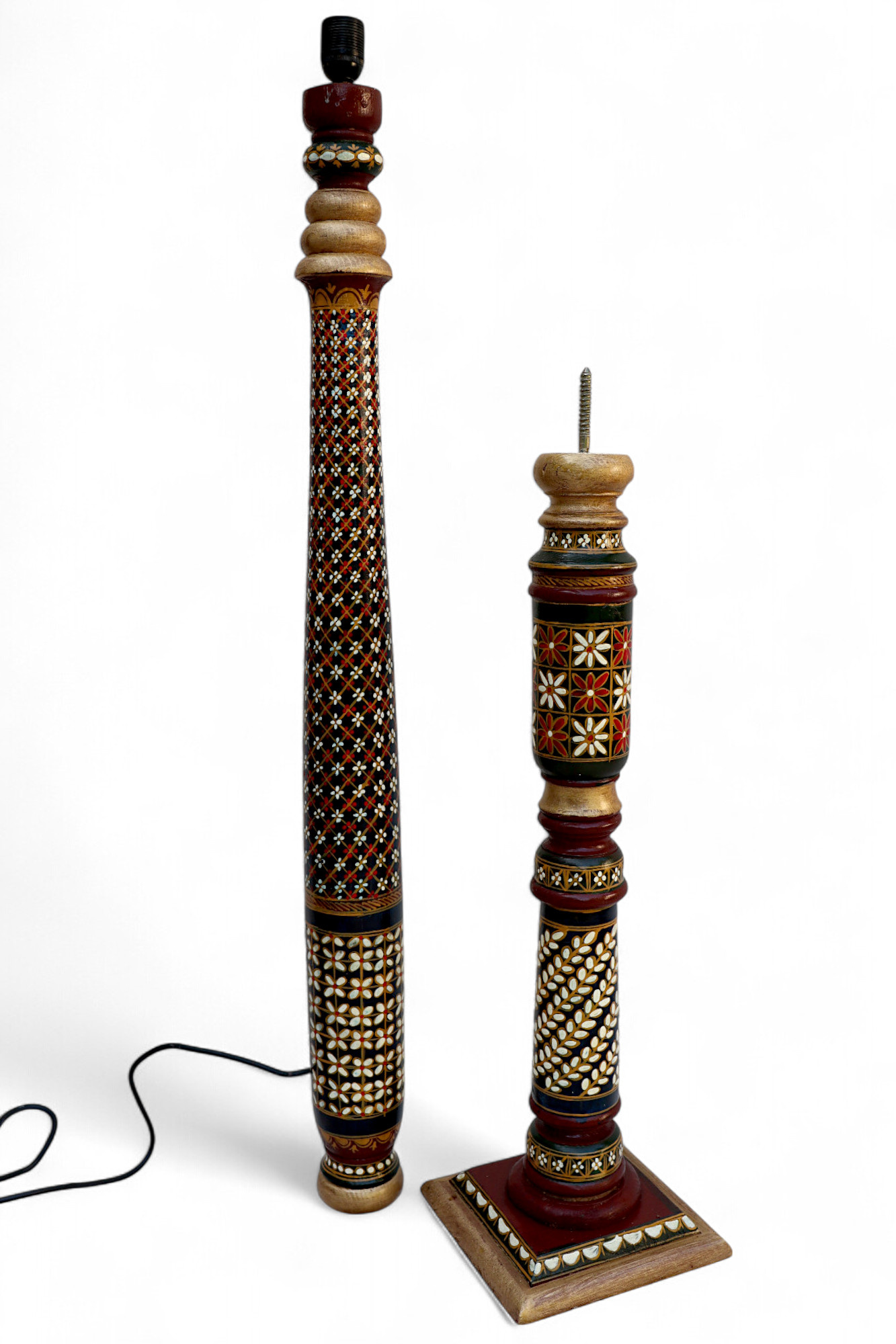 190 cm heigh vintage handmade solid wood and hand-carved oriental lamp Afghanistan Standard lamp Tall lamp Classic floor lamp No:MGL25L