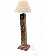 82 cm heigh vintage handmade solid wood and hand-carved oriental lamp Afghanistan Standard lamp Tall lamp Classic floor lamp No:MGL