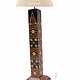 82 cm hoch vintage Massivholz handbemalt relief Miniaturmalerei orientalische Lampe Stehlampe Stehleuchte Flurlampe Afghanistan MGL