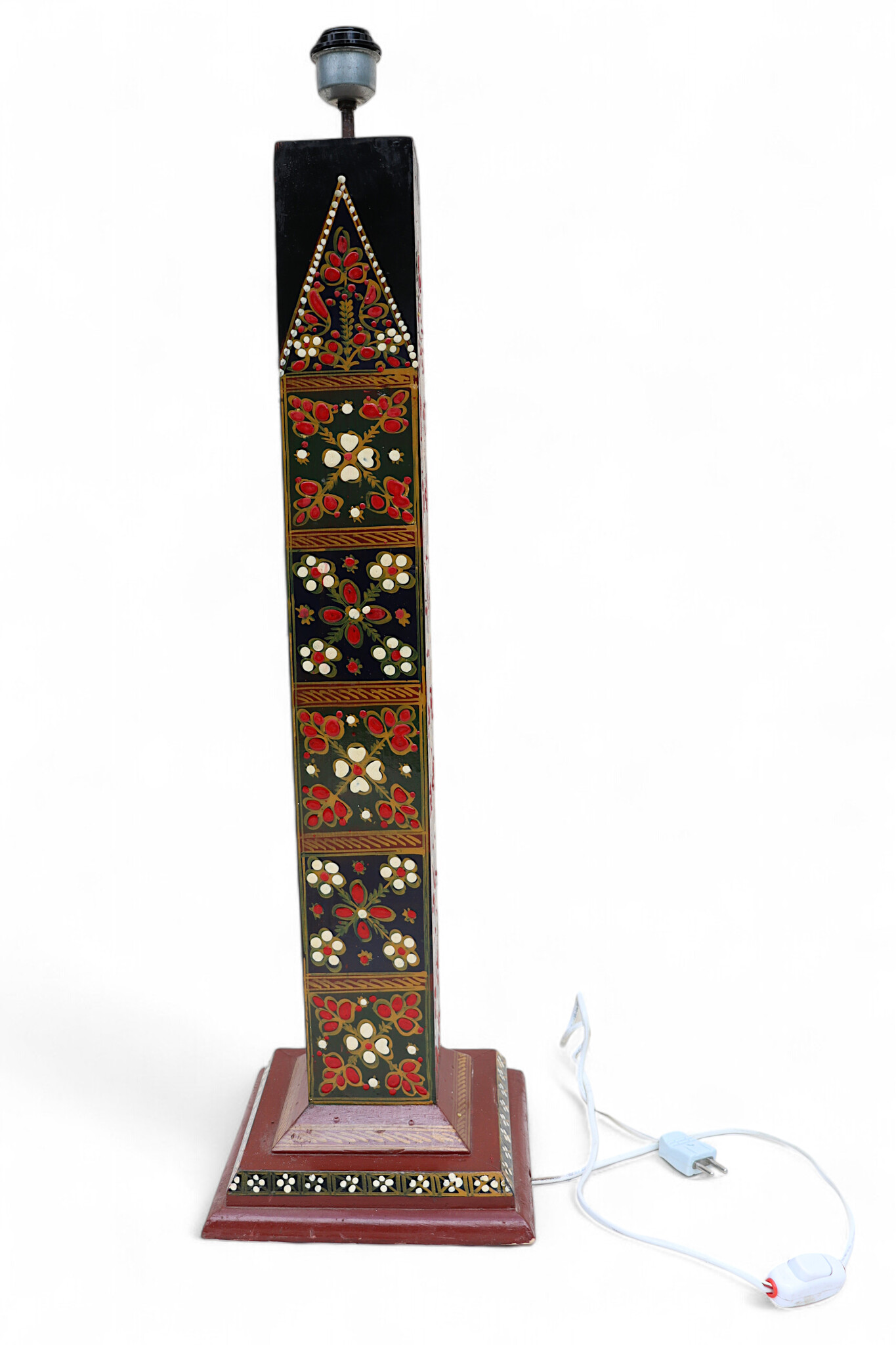 82 cm heigh vintage handmade solid wood and hand-carved oriental lamp Afghanistan Standard lamp Tall lamp Classic floor lamp No:MGL