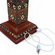 82 cm hoch vintage Massivholz handbemalt relief Miniaturmalerei orientalische Lampe Stehlampe Stehleuchte Flurlampe Afghanistan MGL