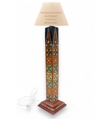 92 cm heigh vintage handmade solid wood and hand-carved oriental lamp Afghanistan Standard lamp Tall lamp Classic floor lamp No:MGL