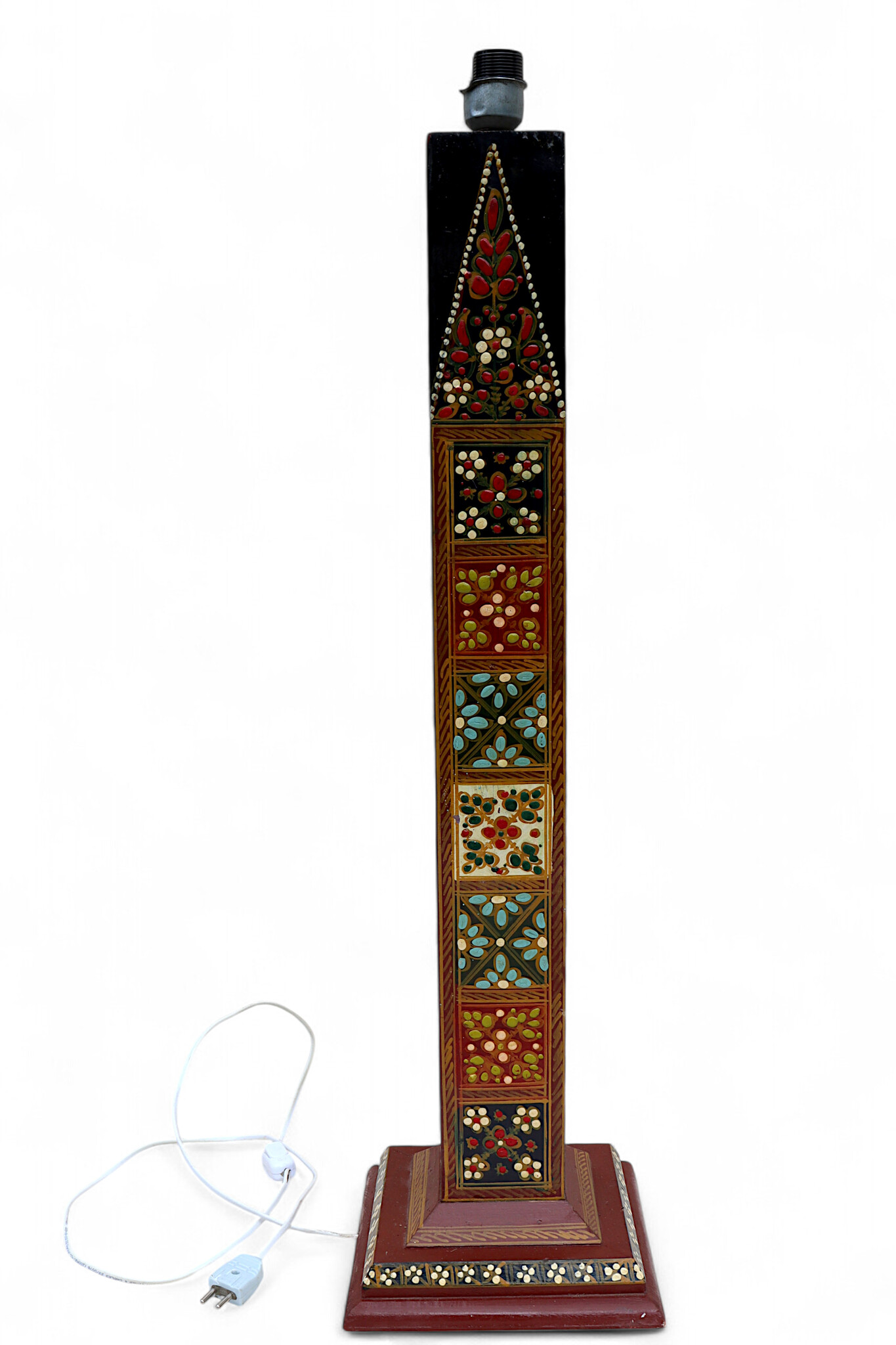 92 cm heigh vintage handmade solid wood and hand-carved oriental lamp Afghanistan Standard lamp Tall lamp Classic floor lamp No:MGL