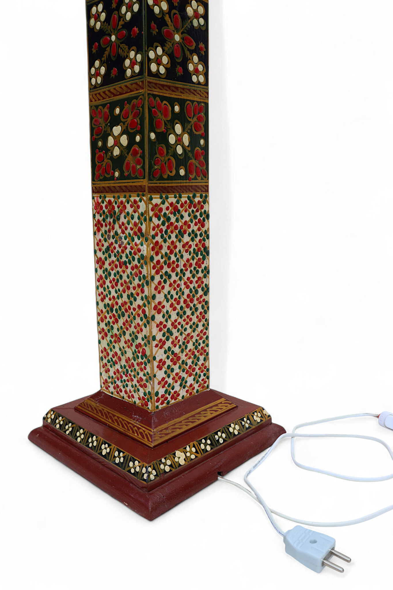 106 cm heigh vintage handmade solid wood and hand-carved oriental lamp Afghanistan Standard lamp Tall lamp Classic floor lamp No:MGL