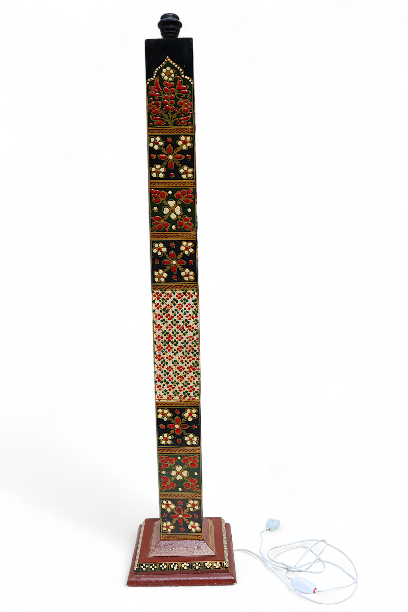 123 cm heigh vintage handmade solid wood and hand-carved oriental lamp Afghanistan Standard lamp Tall lamp Classic floor lamp No:MGL