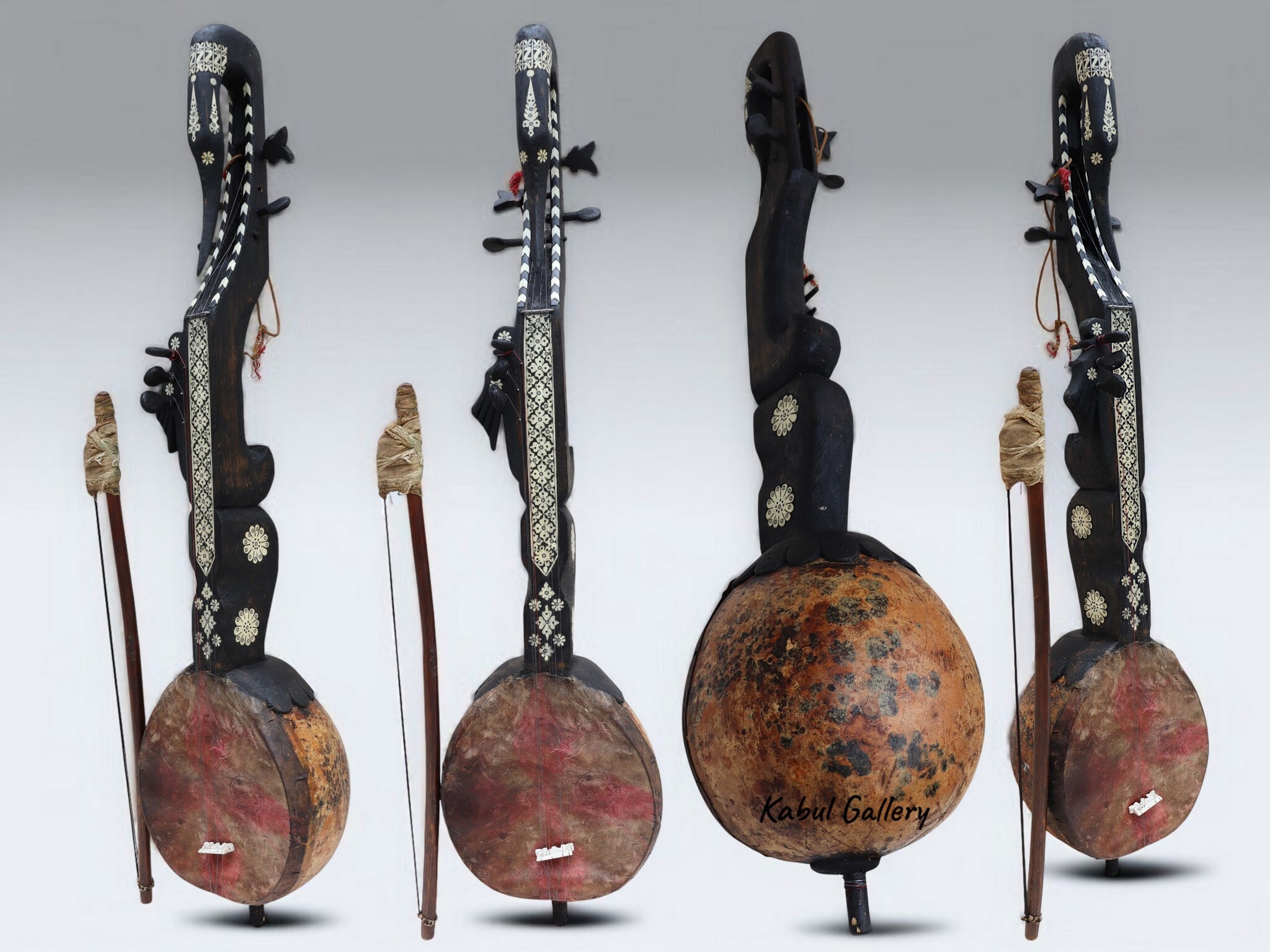 antik sehr seltener orient exotische Sarangi Musikinstrument aus afghanistan Nr:AFG25 B
