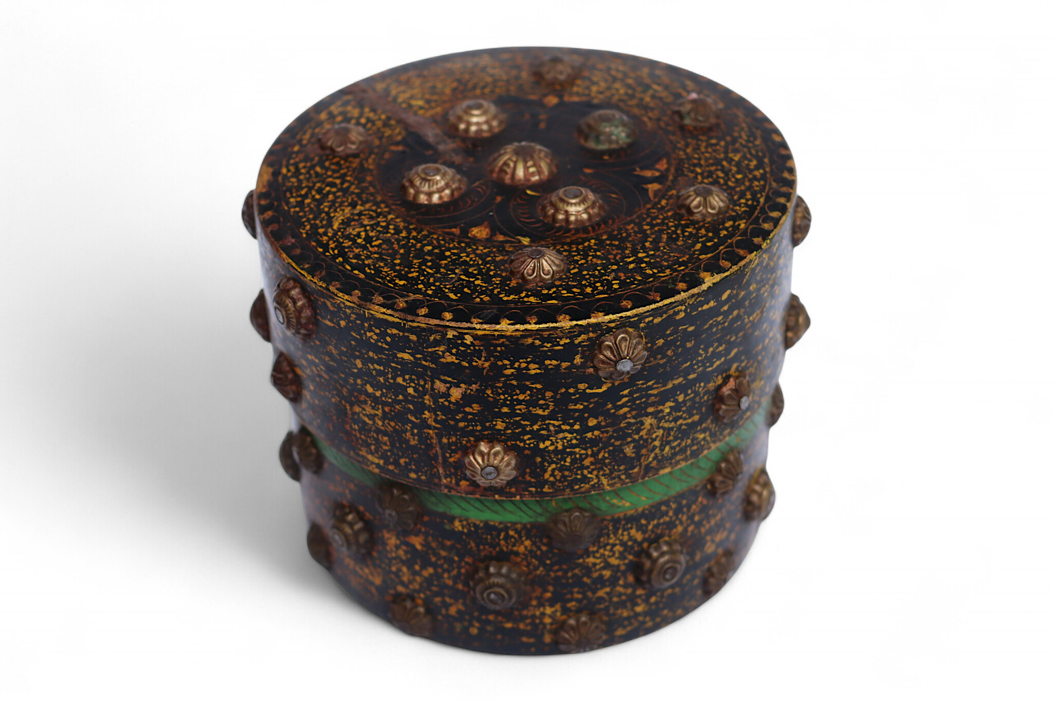 Antique handpainted stunning wooden Lacquerware Spice Box from Afghanistan / Pakistan No:25/11