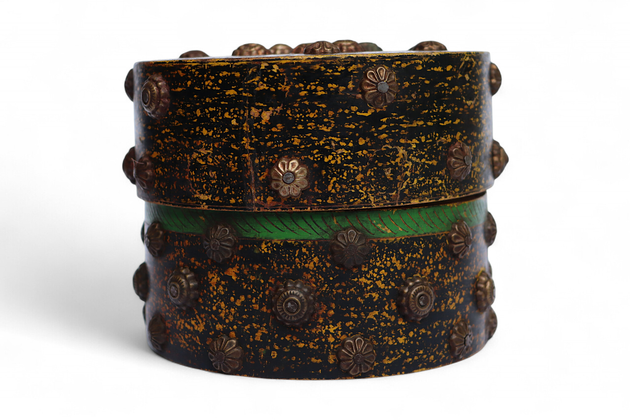 Antique handpainted stunning wooden Lacquerware Spice Box from Afghanistan / Pakistan No:25/11