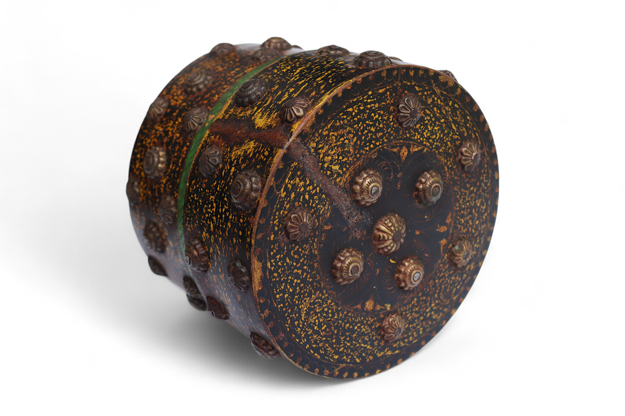 Antique handpainted stunning wooden Lacquerware Spice Box from Afghanistan / Pakistan No:25/11