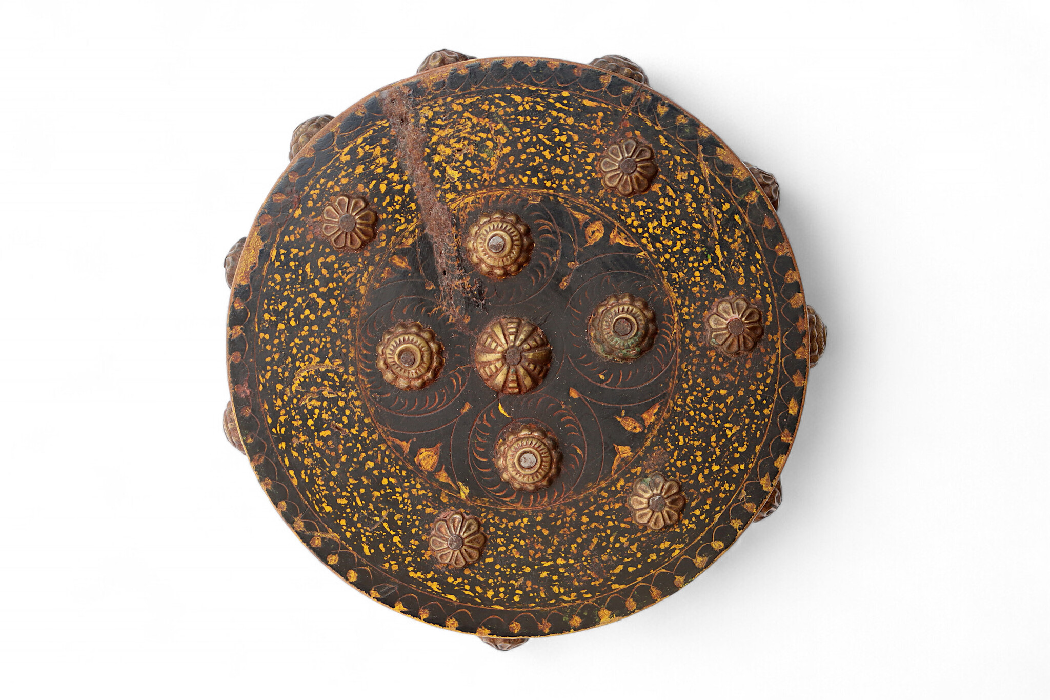 Antik orient Lacquerware Holz Gewürzdose Dose Teedose Gefäß Afghanistan Pakistan Nr:25/11