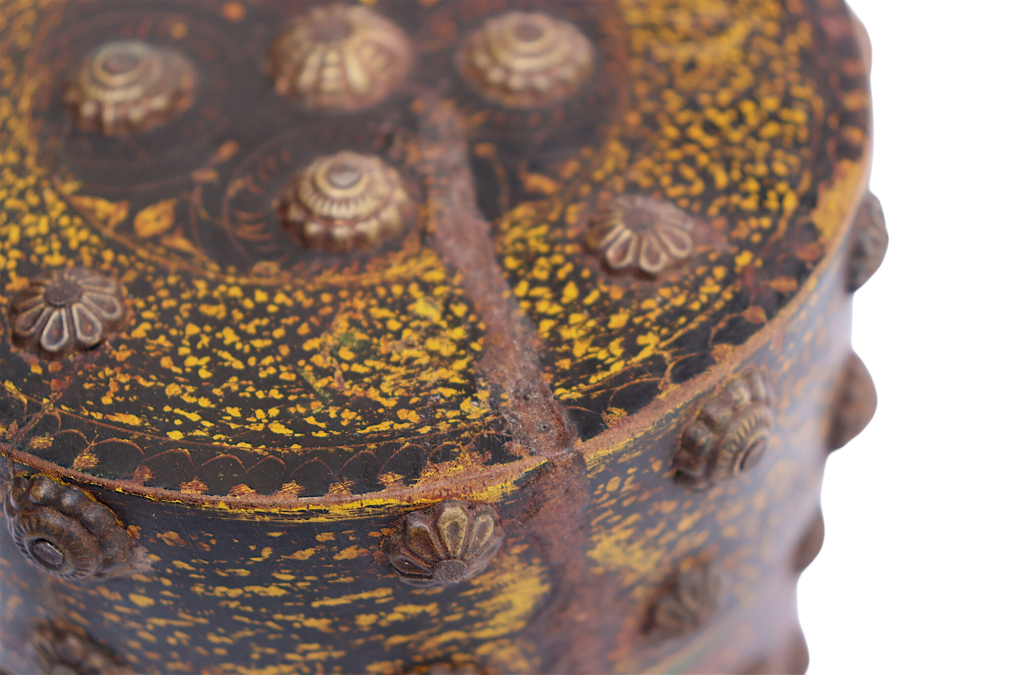 Antik orient Lacquerware Holz Gewürzdose Dose Teedose Gefäß Afghanistan Pakistan Nr:25/11