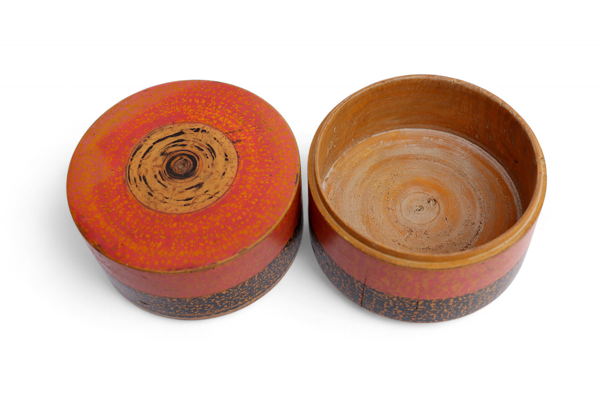 Antik orient Lacquerware Holz Gewürzdose Dose Teedose Gefäß Afghanistan Pakistan Nr:25/12